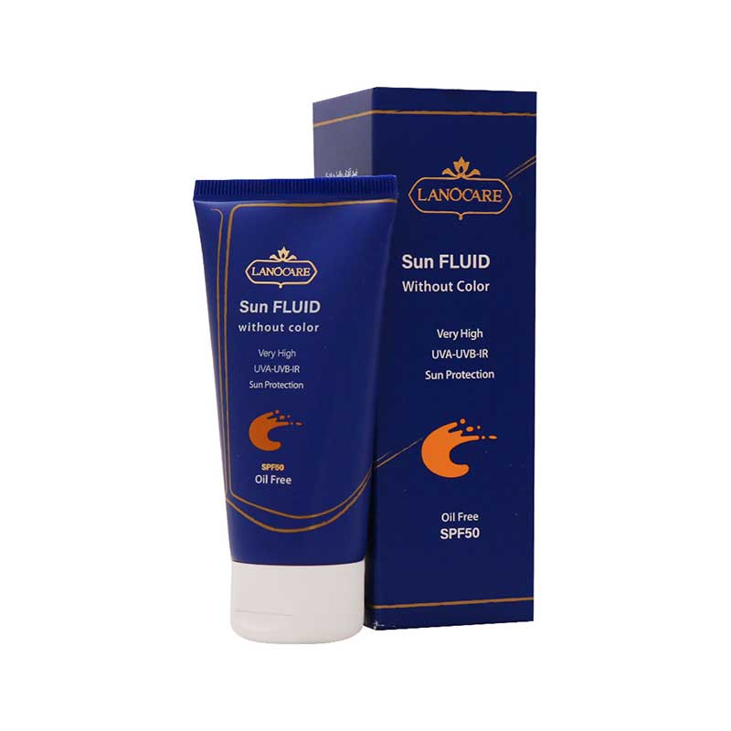 فلوئید ضد آفتاب بی رنگ SPF50 لانوکر 50 میلی لیتر